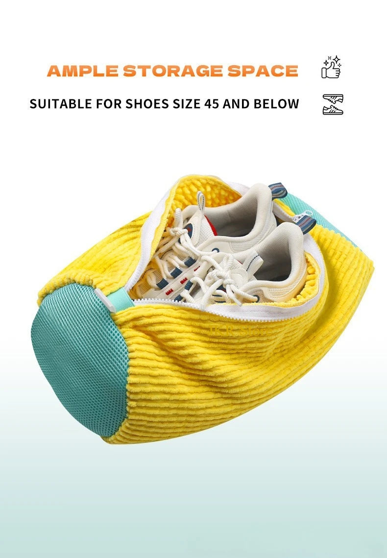 Borsa per la biancheria Borsa per il lavaggio delle scarpe Protezione imbottita in rete per fibre soffici Borse per il lavaggio ad asciugatura in poliestere adatte alla macchina per scarpe
