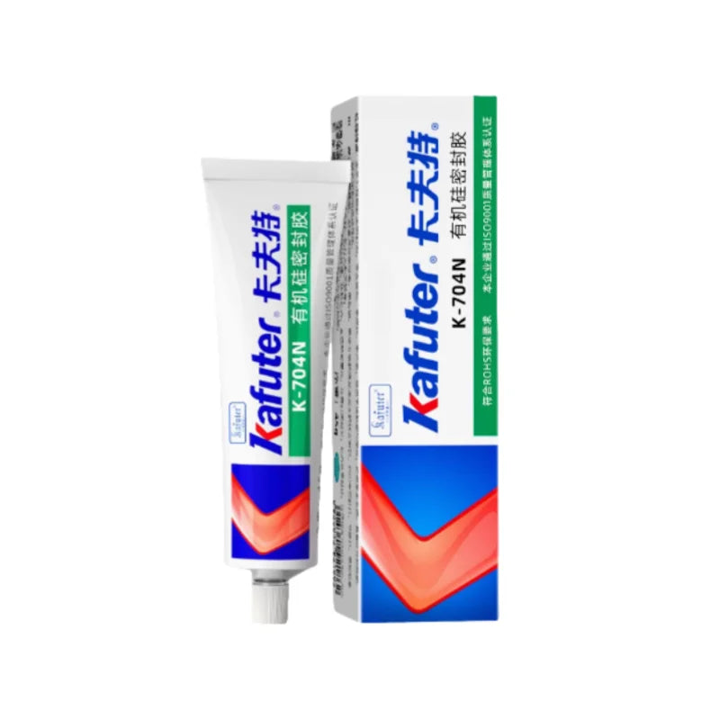 Kafuter K-704 Sigillante Siliconico a Polimerizzazione Neutra, Adesivo Impermeabile RTV per Sigillatura di Vetro, Metallo e Ceramica