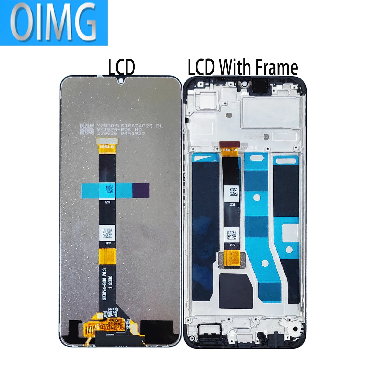 Display LCD da 6,74" per OPPO Realme C53 con parti di ricambio del pannello touch RMX3760 dello schermo del telaio