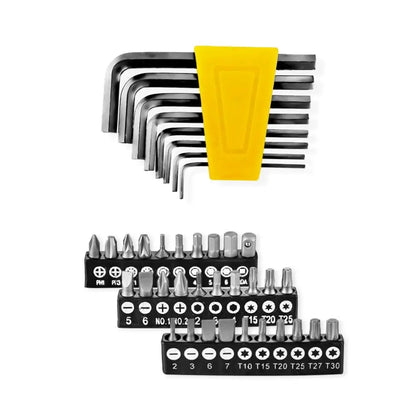 Set di 108 Utensili Manuali per Riparazioni Auto e Casa, Kit con Chiavi a Bussola, Chiavi a Cricchetto, Cacciaviti, Strumenti Portatili per Fai-da-Te con Valigetta