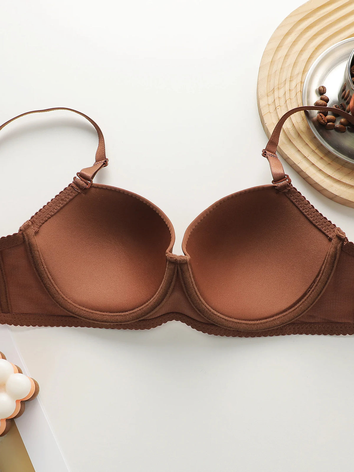 Nuovo set da 2 pezzi quotidiano in tinta unita di vendita calda con reggiseno push up con bordo in acciaio per set intimo donna J2611
