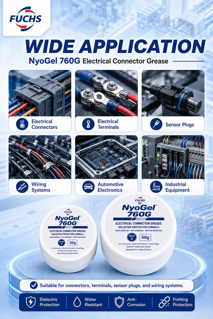 NyoGel 760G Grasso per Connettori Elettrici, Lubrificante Dielettrico Anticorrosione per Terminali di Cablaggio Automobilistico e Spine per Sensori 20g 50g