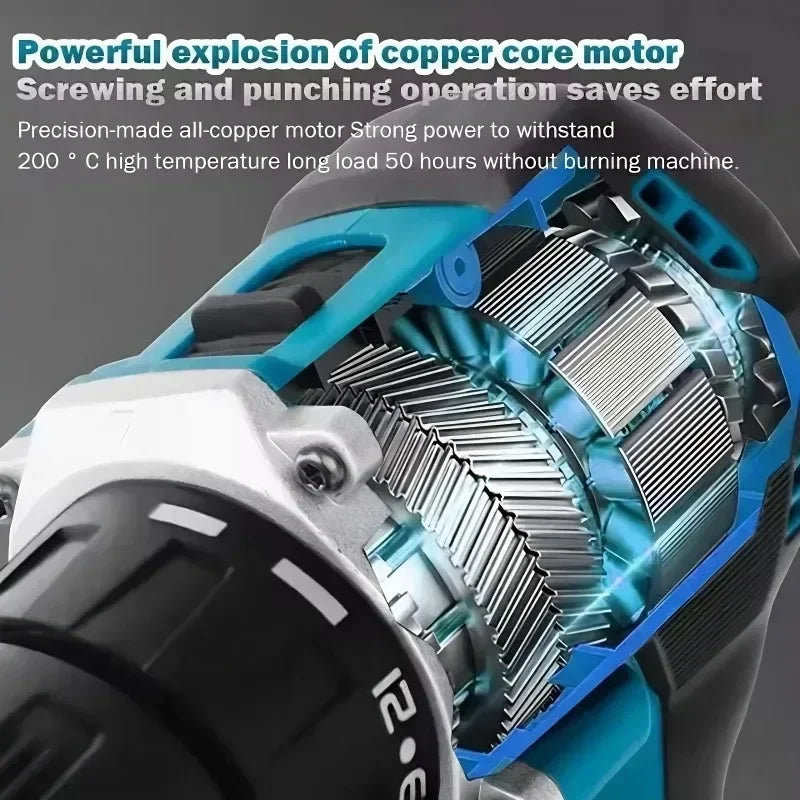 Per trapano avvitatore a batteria Makita DDF487, utensile elettrico compatto e senza spazzole, trapano ad alta coppia per lavori di falegnameria fai-da-te e uso professionale.