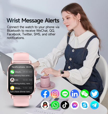 Nuovo Smartwatch per Uomo con Diagnosi ECG Accurata, Misurazione di Pressione Sanguigna, Ossigeno nel Sangue, Grasso nel Sangue, Acido Urico, Temperatura, Chiamate Bluetooth
