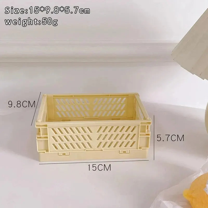 Cestini portaoggetti organizzativi a 6 colori Custodia pieghevole per studenti Cestino da tavolo Nastro per cancelleria Contenitore pieghevole in plastica