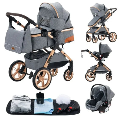 Passeggino 3 in 1 Passeggino multifunzionale Facile da viaggio pieghevole Seggiolino di sicurezza per carrozzina portatile Standard UE Spedizione gratuita