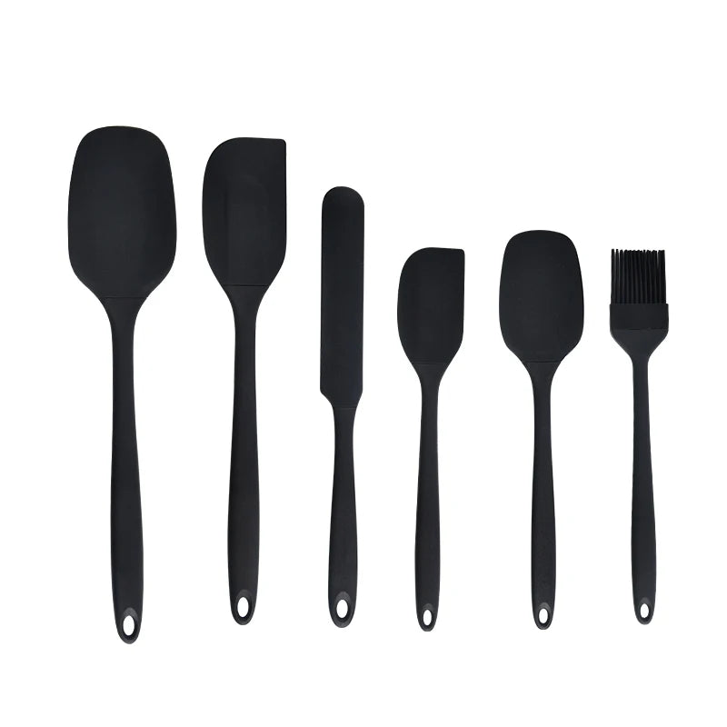 Set di utensili da cucina in silicone da 6 pezzi, spatola per crema, spatola, pennello per olio, set di raschietti di varie misure, strumento per la cottura, non integrato