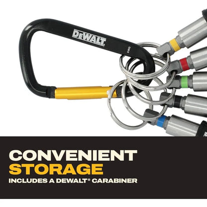 Set di Portabiti a Portachiavi DEWALT, Attacco Esagonale da 1/4'', Portabiti in Metallo Autobloccante Durevole, DWAFHLDKC5