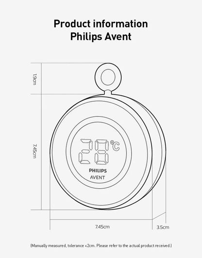 Termometro Digitale Philips Avent per Misurare la Temperatura dell'Acqua, Lettura Rapida in 5s, Ricaricabile USB, Misuratore di Temperatura Galleggiante