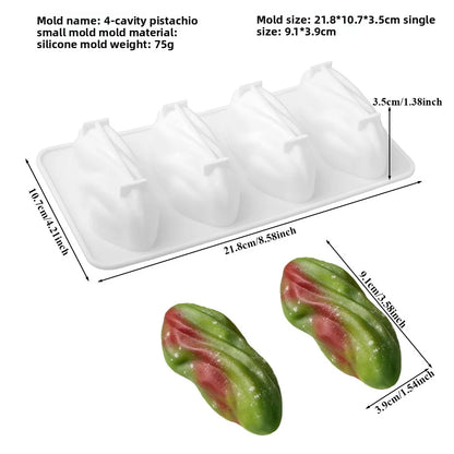 Stampo in Silicone Grande per Mousse di Mandorle/Pistacchi/Pecan/Chicchi di Caffè, Stampo Fai-da-Te per Cioccolato e Gelato, Utensili per Decorazione Torte