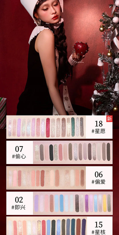 Qianyan Cheeryep Nuova Palette Ombretti 16 Colori Qianyan Glitter Camaleonte Opaco Perlescente Flash Plate Qian Yan Cowherd Sequins