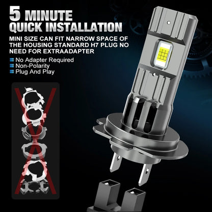 XSTORM H7 Kit fari a LED Mini lampadina 100W 25000LM 6000K CSP per fari per auto 12V Bianco Fendinebbia automatici H7 Led Turbo Automobile