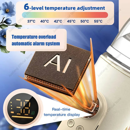 JUSTLANG 10000mAh Scaldabiberon 5 livelli di calore Scaldalatte multifunzione per latte materno Controllo accurato della temperatura Calore per biberon