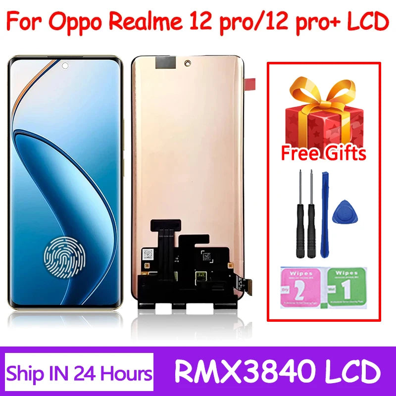 Display LCD AMOLED da 6,7 pollici per Oppo Realme 12 Pro/12 Pro+ Plus RMX3840 RMX3842, gruppo digitalizzatore touchscreen