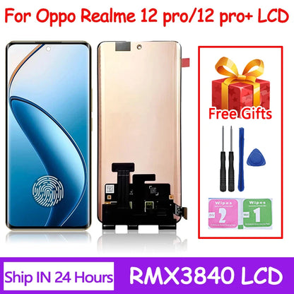 Display LCD AMOLED da 6,7 pollici per Oppo Realme 12 Pro/12 Pro+ Plus RMX3840 RMX3842, gruppo digitalizzatore touchscreen