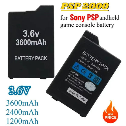 Batteria di Ricambio al Litio 3600/2400mAh per Console di Gioco Portatile PSP2000, Compatibile con PS Lite PSP-2PSP-3004