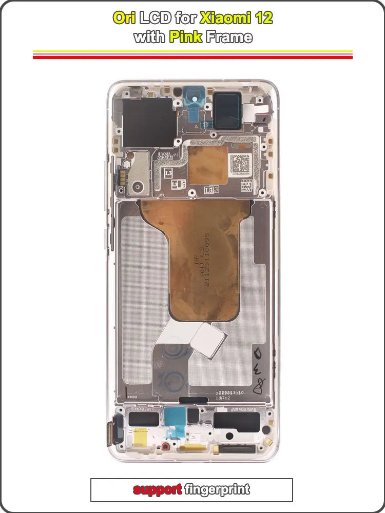 Display AMOLED da 6,28 pollici per Xiaomi 12 (2201123G, 2201123C) - Gruppo digitalizzatore touchscreen LCD con telaio per Xiaomi Mi 12
