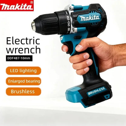 Makita DDF487 Trapano Avvitatore a Batteria 18V Brushless Compatto ad Alta Coppia a Velocità Variabile per Lavorazione del Legno Compatibile con Batterie Makita