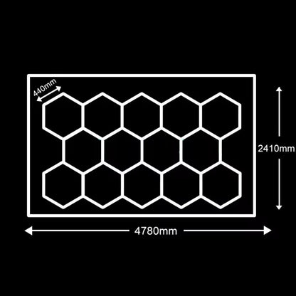 14 griglie con telaio luci da garage esagonali 6500K 672W a nido d'ape led per officina barbiere palestra soffitto negozio seminterrato
