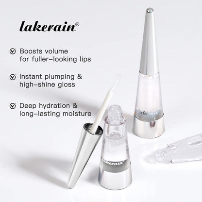 Lakerain Lip Plumper Idratazione profonda Nutrimento a lunga durata Lucentezza lucida Finitura voluminosa Liquido idratante per labbra