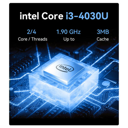 Mini PC MLLSE M2 con Intel Core i3-4030U, 8GB di RAM DDR3, SSD da 128GB, Wi-Fi 5, Bluetooth 4.2, Windows 10 , Mini Computer Desktop