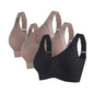 Set da 3 pezzi: reggiseno push-up da donna, senza ferretto, con effetto lifting, intimo senza cuciture, reggiseno a coste con scollo a V, taglie forti, lingerie sexy, taglie M-4XL, intimo 2028.