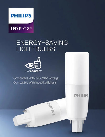 Tubo LED Philips PLC 2P G24d 6.5W MyCare, Luce Bianca 3000K 4000K 6500K, Lampada da Interno a 2 Pin, Sostituzione per Tubi Fluorescenti PLC