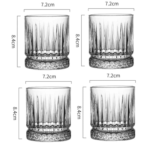 Bicchiere da 4 pezzi per bere Set di tazze da whisky da 8 once bicchiere da Cocktail in cristallo trasparente con pittura a diamante bicchiere da Cocktail per uso domestico