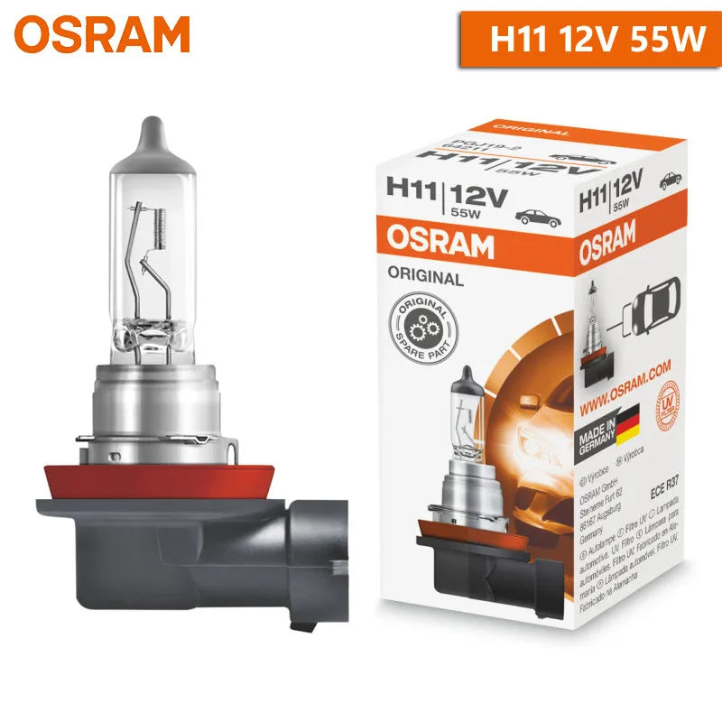 OSRAM H4 H7 H11 12V faro alogeno lampada originale per auto 3200K bianco caldo Standard autentico lampadina Made in Germany (1 pz)