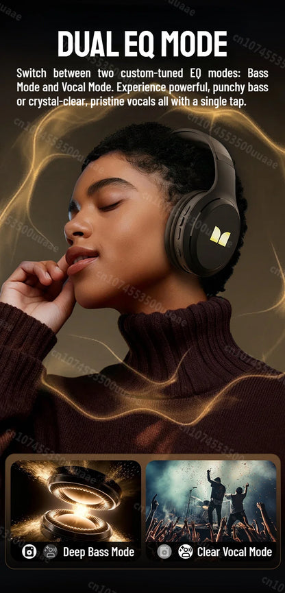 Cuffie Bluetooth 6.0 Monster N21 con Doppia Modalità EQ, Auricolari Stereo Immersivi, Pieghevoli Over-Ear, con Microfono, Cablate/Wireless