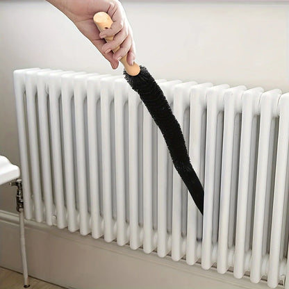 Spazzola multiuso per la pulizia del radiatore da 1 pezzo con manico in legno e setole in nylon: efficiente rimozione della polvere e della lanugine per prese d'aria