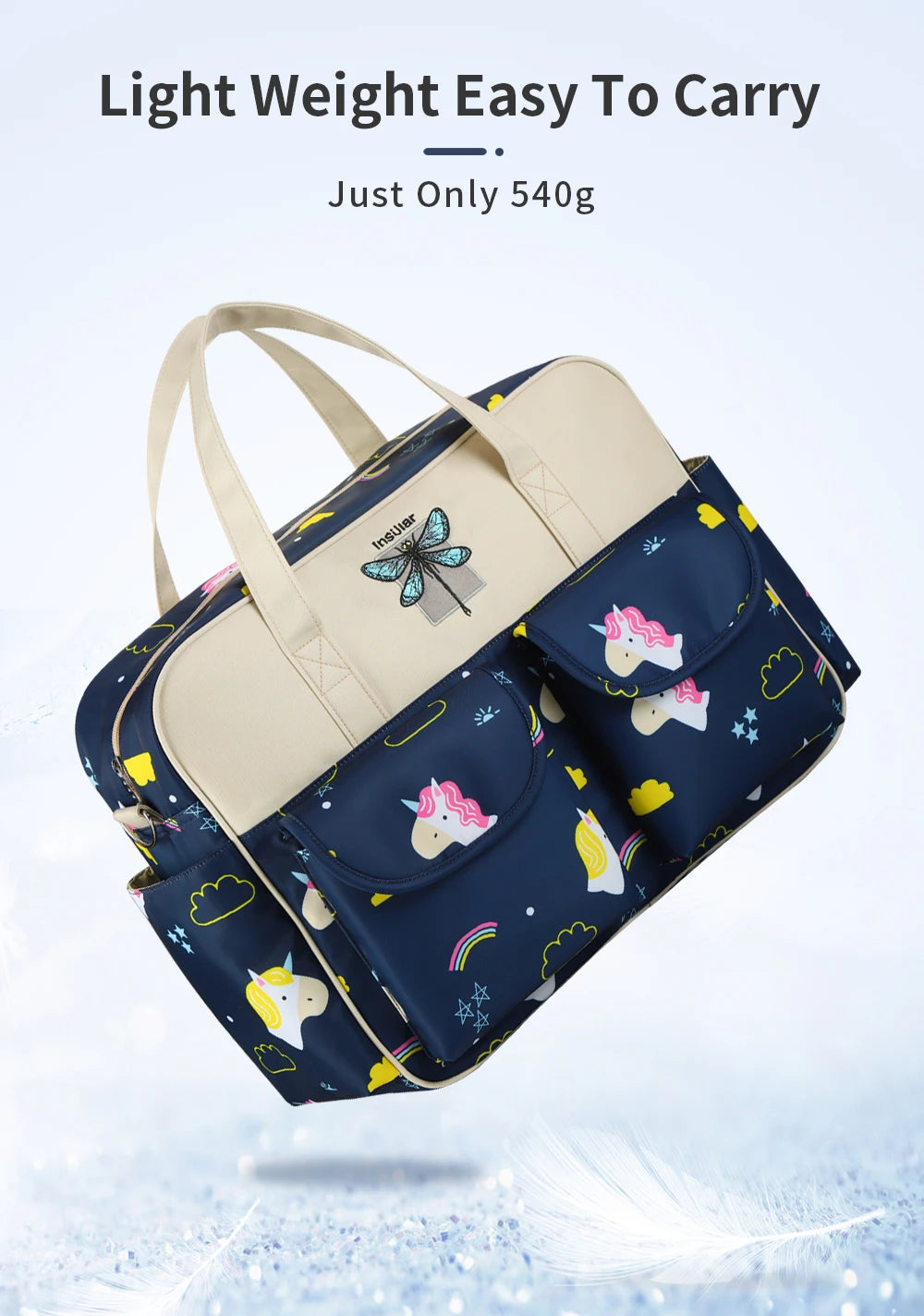 Borsa per pannolini impermeabile di nuovo stile borsa da viaggio Messenger di grande capacità borse multifunzionali per passeggino madre maternità