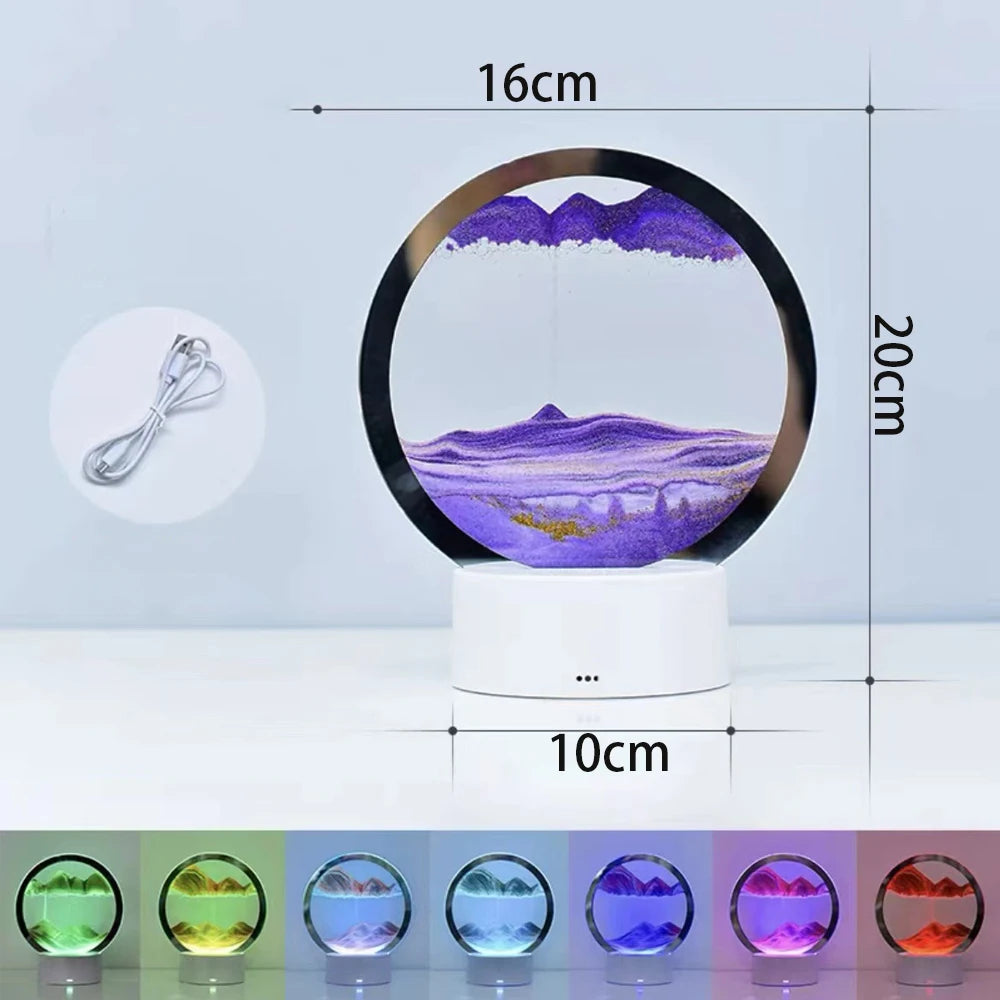 Clessidra creativa sabbie mobili luminose pittura ornamento arte soggiorno ufficio mobile TV luce decorazione di lusso regalo di compleanno