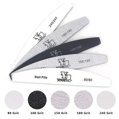 5 pz/lotto lima per unghie Mix Color Limas 80/100/150/180/240 grana professionale carta vetrata rimozione cuticole Buffer File Set di strumenti per Manicure
