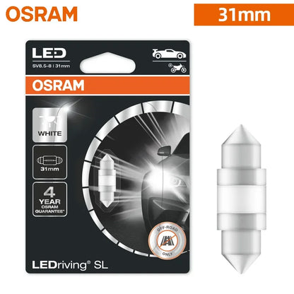 OSRAM LED Festoon 31mm 36mm 41mm C5W Fest LEDriving SL Advance Car 6000K Lampada a luce bianca Porta interna Lettura Lampadina targa