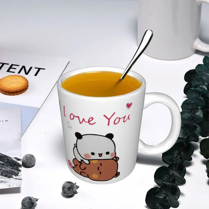 Tazze personalizzate per coppia Bubu Dudu Panda e Brownie Bear Tazza da caffè per tè al latte in ceramica fai-da-te