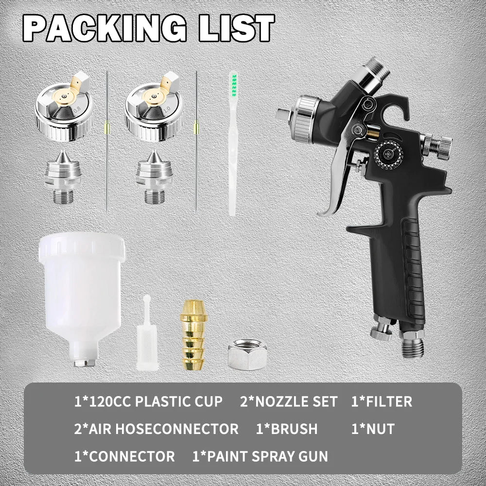 Mini pistola a spruzzo HVLP H2000 con serbatoio da 125 ml