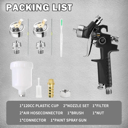 Mini pistola a spruzzo HVLP H2000 con serbatoio da 125 ml