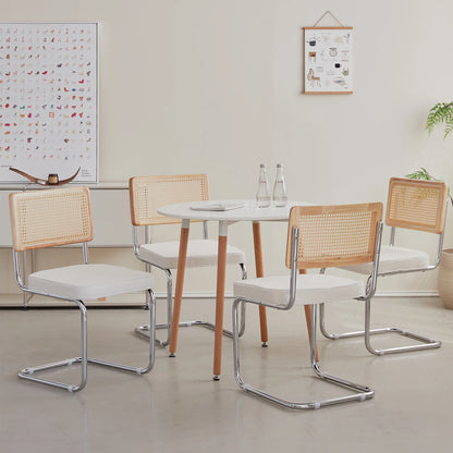 EGOONM Set di 2/4 sedie da pranzo retrò sedia in rattan di plastica casa camera da letto scrivania schienale sgabello arco computer ufficio sedile imbottito