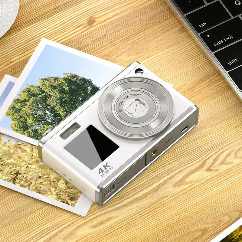 Fotocamera digitale 4K con doppio schermo, obiettivo telescopico, zoom ottico 16x ad alta definizione, fotocamera impermeabile, ideale per selfie, per migliorare l’aspetto, per uso domestico, modello C23.