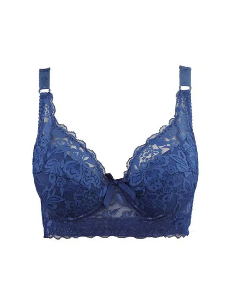 Reggiseno sottile a copertura totale, senza ferretto, regolabile, in pizzo, per taglie forti, copri seno, coppe B C D, reggiseno in pizzo taglie grandi 2028