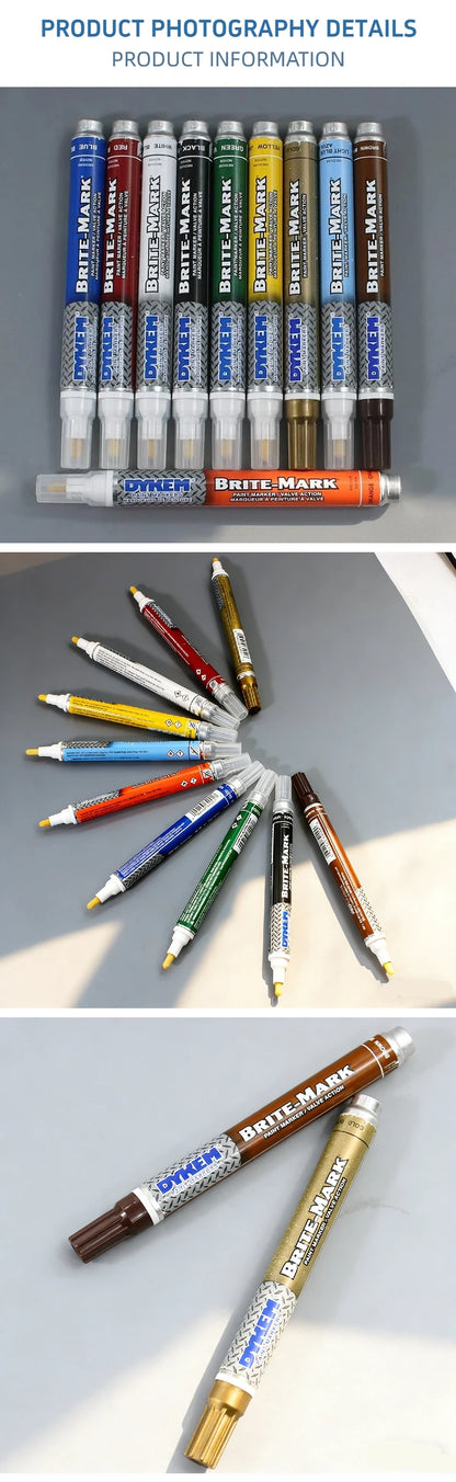 DYKEM BRITE-MARK Pennarello Permanente Medio, Penna Industriale a Rapida Asciugatura per Metallo, Plastica, Gomma, Vetro, Legno