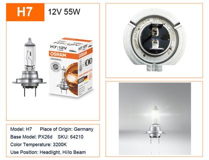OSRAM 10 pz H4 H7 H11 HB3 HB4 Lampada Originale 3200 K Luce Frontale H8 H9 H16 9005 9006 Lampade Auto Lampadine Alogene Made in Germany USA
