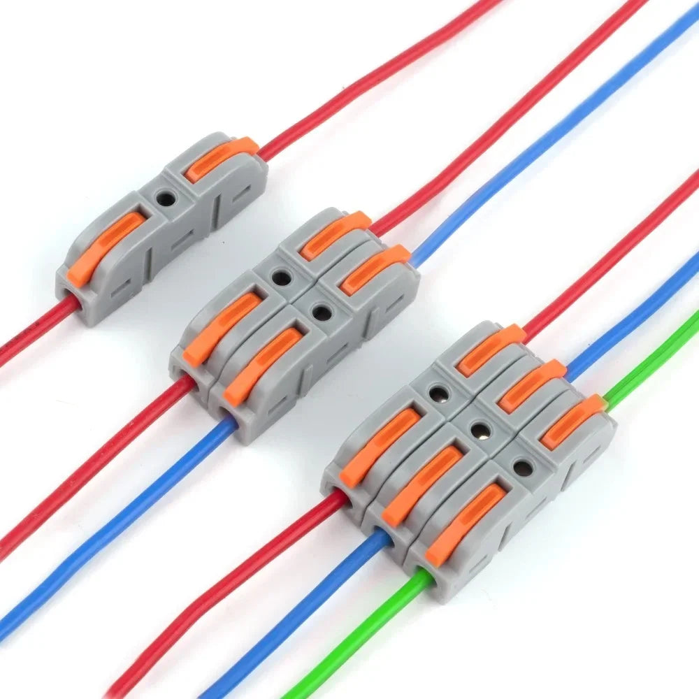 34PCS Leva in scatola Connettori rapidi per cavi domestici Terminali Conduttore Giuntabile Blocco di cablaggio di testa Connettori elettrici riutilizzabili