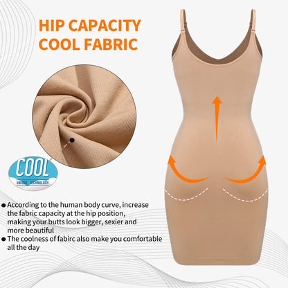 Sexy Full Slip Shapewear Abito da donna Scollo a V Aderente Biancheria intima Compressione liscia Shaper del corpo Dimagrante Vita Addome Pancia Corsetto