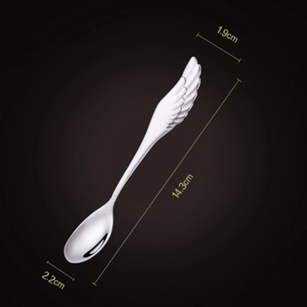 Set di forchette eleganti con base a forma di cigno, cucchiaio da caffè, dessert e insalata in acciaio inossidabile, posate per torte, stoviglie a zero sprechi, dropship