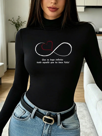 Maglia calda a maniche lunghe, aderente, in stile casual Y2K, ideale per l’autunno e l’inverno, con stampa a fiocco di neve natalizia, da indossare come strato termico, modello lungo e alla moda.