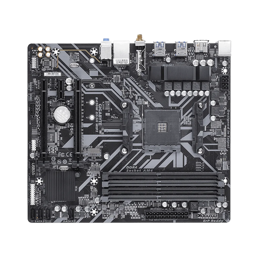 Scheda madre Gigabyte B450M DS3H WIFI AMD B450 AMD AM4 DDR4 128 GB Micro ATX M.2 Supporto CPU Ryzen 9 3900 5700GE 3700X 1700 5500