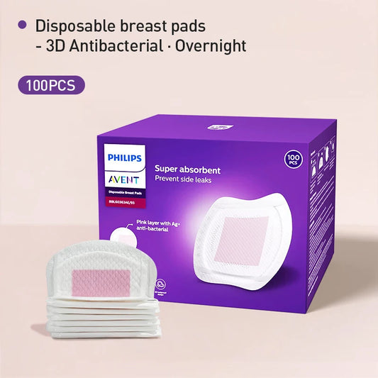 Philips Avent Cuscinetti Assorbenti Monouso Antibatterici 3D 100 Pezzi Super Assorbenti Anti-Perdita per Pelli Sensibili