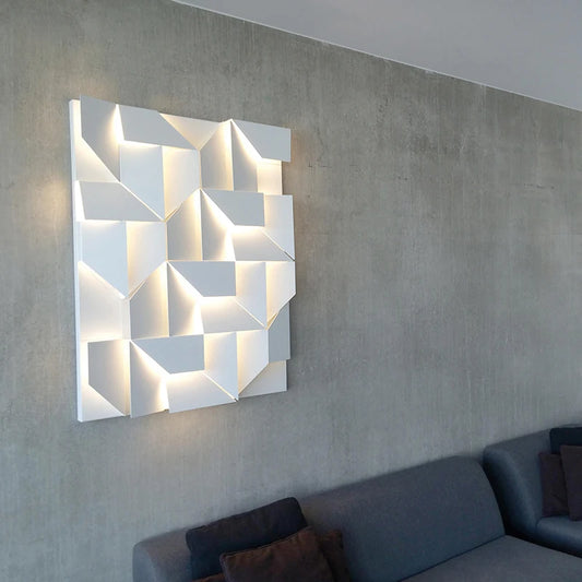 Lampada da parete moderna per interni Design geometrico Lampada da sfondo a LED per soggiorno Camera da letto Corridoio Decorazione domestica Illuminazione